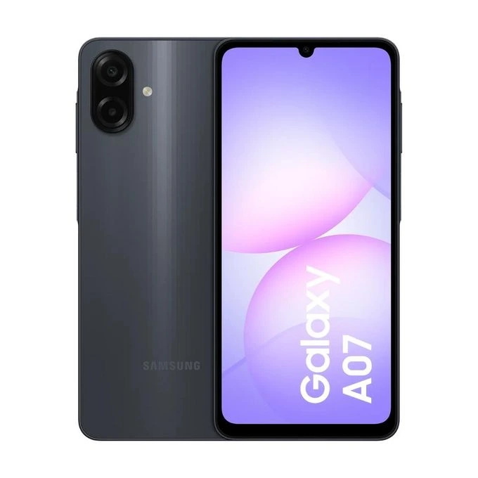 TELEPHONE SAMSUNG  ANDROID A07 6.7'' MEDIATEK 4GO 128GO 4G DS CAM AV 8MP CAM ARR 50MP+MPX NOIR